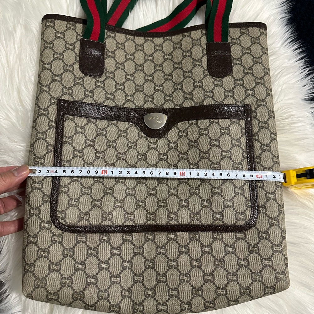 Gucci Beige and Brown Tote with Green and Red Straps - Picture 8 of 8